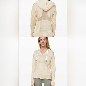 Lululemon athletica Street to Shore  V- Neck Linen-Blend Hoodie; Size 4